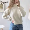 Syiwidii Blue Turtleneck Sweaters for Women Fall Winter Pullovers Short Knitted Loose Korean Top Fashion Casual Jumpers 211215