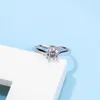 Cluster Rings ZWJEWE 925 Sterling Silver D Color Clarity VVS1 0.5ct Moissanite Female Ring Engagement Wedding Anniversary Gift