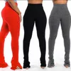 Pantaloni sportivi impilati da donna Leggings a vita alta Pantaloni hip-hop Piegati Pantaloni sportivi da strada per feste notturne