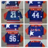 Retro Film 2017 Mighty Ducks D2 Takım ABD Hokey Formaları Vintage Dikişli 96 Charlie Conway 21 Dean Portman 44 Fulton Reed Jersey Mavi Nakış Logoları