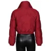 Puffer Jacket Women Short Slim Cropped Zip Up Padding Warm Quiltade Jackor Vinterrockar