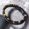 Nya produkter Marknadsmycken Fashion Mixed Color Volcanic Stone Armband Real Cow Leather Hand Woven Mens Armband