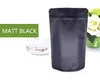 Kalın Mat Siyah Alüminyum Folyo Zip Fermuar Çanta Stand Uç Açılabilir Zemin Kahve Toz Kuruyemiş Çay Snack Bisküvi X-Mas Hediyeler Ambalaj
