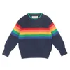 Baby Boys Girls Kids Rainbow Sweater Höst Vinter Långärmad Stickad S 210429