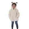 Vêtements de fourrure pour enfants d'automne et d'hiver manteau de lapin connecté avec épaissi petit, moyen grand 211207