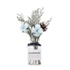 Natürlich getrocknete Baumwollblume künstliche Pflanzen Blumenzweig für Hochzeits-Party-Dekoration Fälschungs- und Flaschen-Set Wohnkultur dekorative Blumen