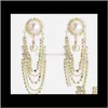 Dangle & Chandelier Jewelry Drop Delivery 2021 Blingbling Exaggerated Fashion Large Round Pearl Diamond For Female Ear Studs Long Tassel Earr