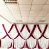 2021 Neues Design 3MH (10FT) x6mw (20ft) Weißer Vorhang Burgund Silber Pailletten Swag Drapes Hochzeit Ereignis Party Dekoration