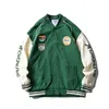 Heren Jassen Amerikaanse Streetwear Varsity Heren Kleding Button Up Drukletter College Baseball Bomber Jacket voor jongens paar jas