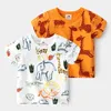 Sommer Casual 2 3-9 10 Jahre Kinderkleidung Baumwolle T-Shirts Kinder Cartoon Tier Volldruck Kurzarm T-Shirt für Jungen 210625
