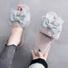 Winter Fashion Women Home Slippers Warm Shoes Woman Slip on Flats Silk Bowtie Ladies Fur Slides Plus Size wholesale 211110