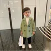 Baby pojke tjejer ulljacka långt dubbelbröst varmt spädbarn toddle lapel tweed coat vårhöst vinter baby outwear kläder 819 v2