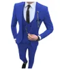 Bianco vestito uomo slim fit fit 3 pezzi Casual Prom smokings Groom Groom Peaked Business per abiti da sposa 2021 (Blazer + Vest + Pant) Blazer da uomo