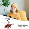 JMU Mini LED Light Toys RC Helicopter Aircraft Suspension Induction for Children Gift 220309