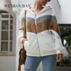 2021 Women Hoodies Sweatshirt Winter Plush Hooded Oversized Hoodie Ladies Zip Up Fur Jacket Coat Women Winter Warm Poleron Mujer X0721