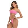 Solide Bikini Brazillian Badeanzug Frauen Bikini Set sexy Off Schulter Badebekleidung schwarz rot rosa gelb weiß schwimmbadeanzug 210407