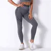Stretchy Gym Skinny Leggings sans couture Tummy Control Pantalons de fitness Taille haute Sport Gym Leggings Pantalons de course Femmes 211130