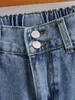 Jeans Vita Alta Donna Pantaloni Denim Blu Dritti Pantaloni Spacchi Laterali High Street Donna 210421