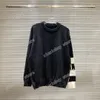 21SS Designers Sweaters Luxe Letters Lattice Stripe Print Parijs Kleding Lange Mouwen Heren Shirt Tag Luxurys Zwart Wit Rood Orange Xinxin