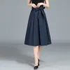 Kjolar kvinnor 2021 v￥r h￶st kvinnlig mode fast f￤rg stora sv￤ngande damer kjol midi h￶g midja b￥ge a-line a762