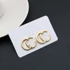 18K GOLD PLATED S925 Silver Luxury Brand Letters Double Letters Stud G Geometric Round Classic Women Crystal Rhinestone Pearl Opring Party Party Jewerlry