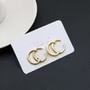 18K Plaqué Or S925 Argent Marque De Luxe Designers Double Lettres Stud G Géométrique Rond Classique Femmes Cristal Strass Perle Boucle D'oreille De Mariage Bijoux De Fête