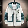 Men's Windbreaker Jackets Youth Korea Fashion Print Casual Coat Male Clothing Spring Autumn Men Drop 211014