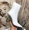 2021 Winter Classic Damen Buchstaben HIGH HEELS KURZE STIEFEL seitlicher Reißverschluss Design Ledermaterial Größe 35-41