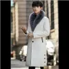 Ytterkläder Kläder Klädsel Drop Leverans 2021 Big Fur Collar White Overcoats Luxury Long Leather Jackor Black Winter Trench Coats för Mens