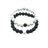 Perline, fili Trendy 8mm Stone Yoga Perline Bracciali Braccialetti Bianco Nero Yin Yang Strand Bracciale per uomo Donna Gioielli Pulseras Wholesal