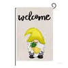 Yaz Bahçe Bayrak Meyve Gnomes Keten Ev Açık Dekoratif Asılı Hoşgeldiniz Yaz Sezonu Banner 32 * 47 cm T2I51866
