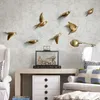 Resina creativa per adesivo 3d soggiorno figurine di animali murales tv sfondo muro decorativo decorazioni per la casa uccelli