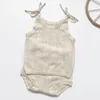 Baby Girl Hollow Out Odzież Letnia Odzież S Szelki Knit Spodenki Garnitur Outfit Infant Set 210521