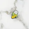 Little Cute Banana Cat Hedgehog Animal Brosch Pins Emalj Lapel Pin For Women Men Top Dress Cosage Fashion Jewelry Will and Sandy