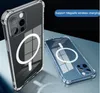 Прозрачный TPU + ПК Чехлы на мобильном телефоне MAG Безопасный Ударотный Защитный Крышка Беспроводная Зарядка Магнитный Чехол Привлекательность для IP12 Pro Max