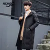 Пуховые парки, мужская длинная куртка, утепленная ветровка, мужское теплое пальто с капюшоном, мужское белое утиное пуховое пальто, высокое качество, зимний пуховик 211023