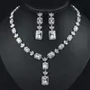 Earrings & Necklace Color Diamond Square Super Flash Jewelry Set Wedding Fashion Ladies Exquisite Party Style