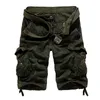 Camouflage Men Cargo Shorts Cotton Casual Work Male Military Breeches 6 Color No Belt Plus Size 40 210603