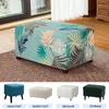 Verlof Gedrukt Ottomaanse slipcovers Elastische voetenbank Cover Polyester Sofa Foot Rust Kruk Case Meubels Protector Pedaal Covers