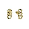 Kubansk kedja Solid Gold Color Earrings Multi Link Geometric Drops Chic uttalande för kvinnor Fashion Jewelry Dingle Chandelier
