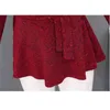 Casual Slim fit Plus Size Bottom Women top Long Sleeve Blusa V-neck Purple Red Flowers Feminina Blouses Shirt 201J3 210420