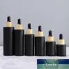 Nouveaux flacons de pommade rechargeables en verre dépoli noir vides pot cosmétique pot ombre à paupières crème pour le visage conteneur 5/10/15/20/30/50 / 100g prix usine conception experte qualité