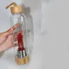 Bouteille d'eau en cristal naturel cristaux créatifs colonne tasse en verre extérieur Portable bouilloire tasses à eau 550ML