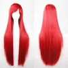 80 cm steil haar synthetische pruiken voor vrouwen cosplay pruik blonde blauw rood roze grijs paars voor menselijke partij halloween kerstcadeau