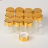 5 ml glasflaskor Aluminium Cap Golden Lid Tomt Transparent Clear Liquid Gift Container Wishing Jars 50PCshigh Qty