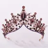 FORSEVEN Rétro Style Baroque Noir / Violet Cristal Princesse Diadème Diadèmes et Couronne Mariée Noiva Bijoux De Mariage Bandeaux 210616