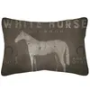 Cojín/almohada decorativa Highland Cow Horse fundas de cojines pintura de animales funda de lino Beige 30X50cm decoración de sofá