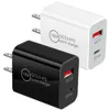 Caricatore da muro USB-C PD a doppia porta da 12 W Adattatori di alimentazione CA USA per Ipad IPhone 15 14 11 12 13 Telefono Android Samsung htc con scatola al dettaglio