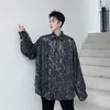 IEFB Spring Beaded Sequins Black Men's Shirt Laepl Long Sleeve Clothing Korean Streetwear Fashion Oversized Tops 9Y6690 210524