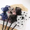 Bowknot Chiffon Hair Stick Tornante Organza Polka Dot Bow Hair Scrunchy intrecciato Donut Maker Bun Hairstyle Tools Accessori per capelli